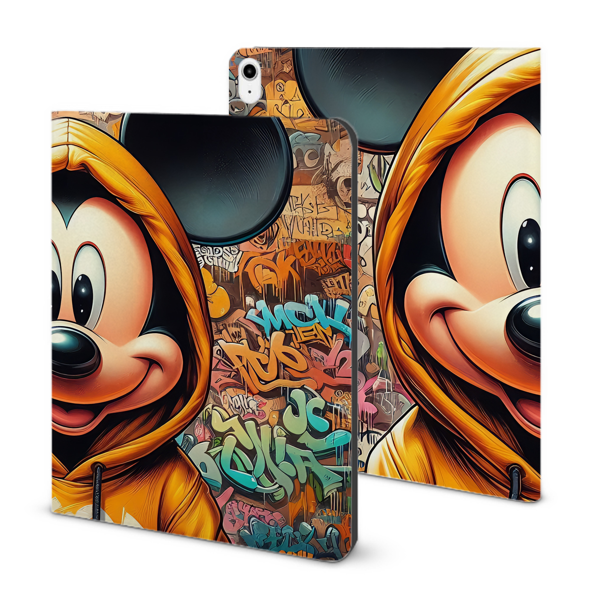 （画像用） ミッキーマウス Mickey Mouse IPadケース ペンホルダー付き ブックスタイルデザイン